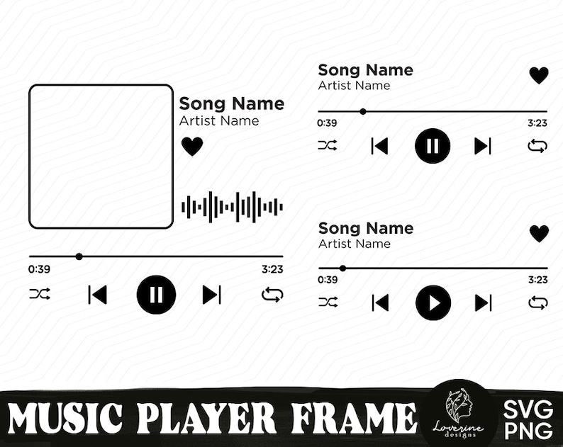Music Player SVG Design Spotify SVG Files for Cricut Glass - Etsy