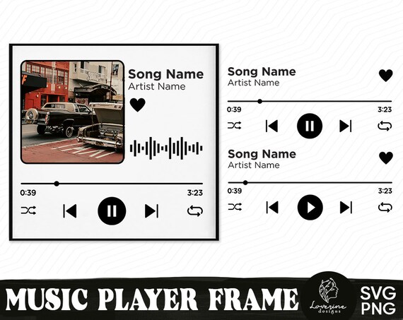 Music Player SVG Design Spotify SVG Files for Cricut Glass - Etsy