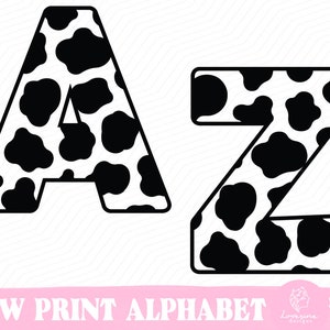 Cow Print alphabet svg, Cow Pattern Alphabet SVG Bundle, Alphabet svg, Font SVG, Cow Letters Svg, Cow Pattern svg files, Cow Letters SVG