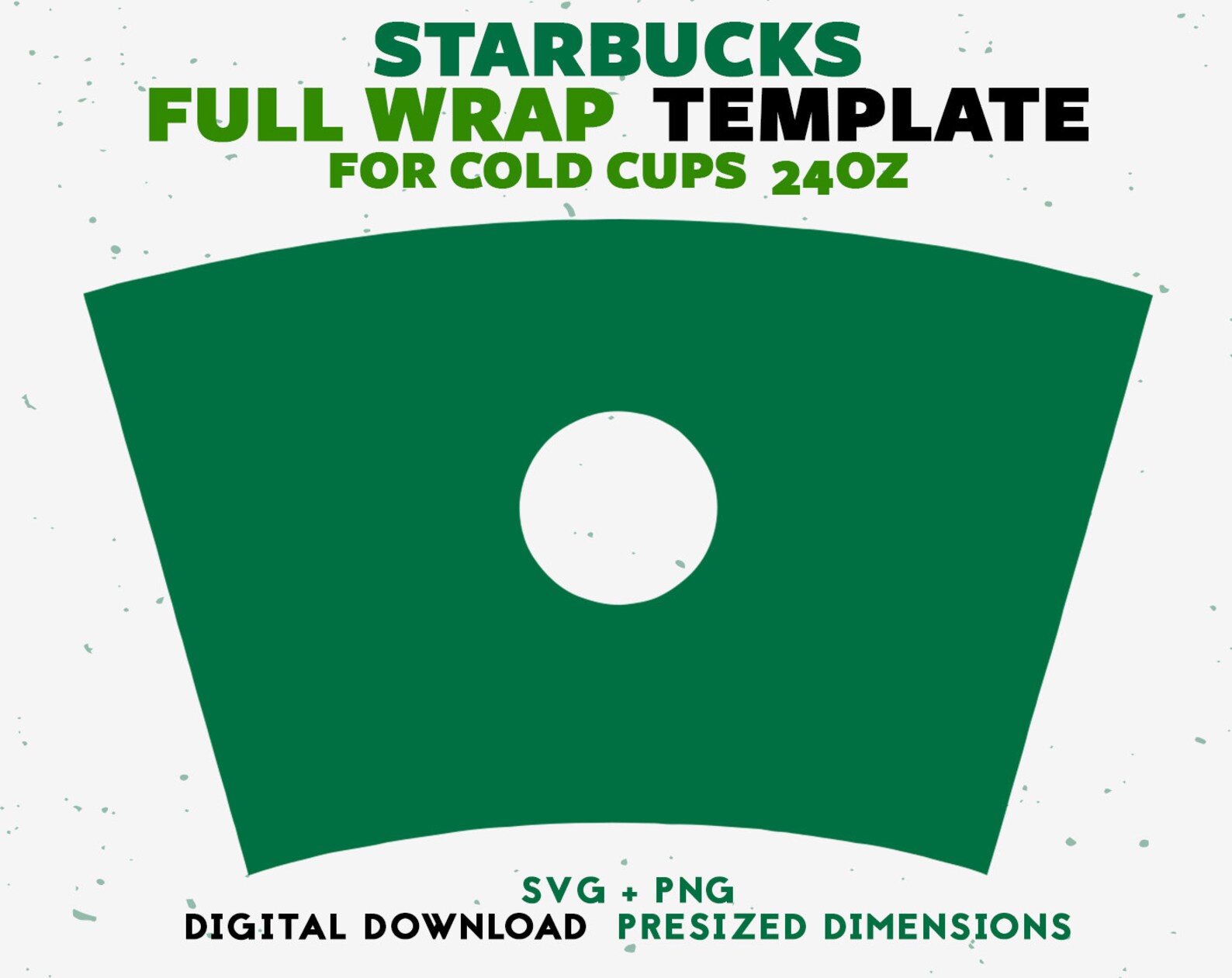 24oz Venti Cold Cup Template Svg Cold Cup Dimensions SVG Etsy