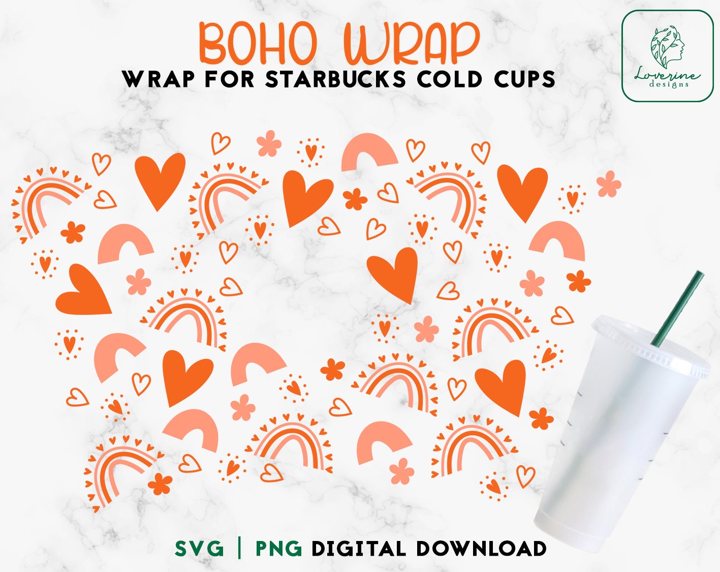 Cafecito necesito Starbucks 24oz cup wrap. Concha cup wrap.