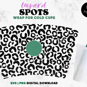 Leopard Wrap 24oz Venti Cold Cup Svg - Wzór lamparta svg, Zwierzęcy nadruk Cold Cup SVG, Cheetah Wrap svg Venti 24oz Cup - Pobieranie cyfrowe