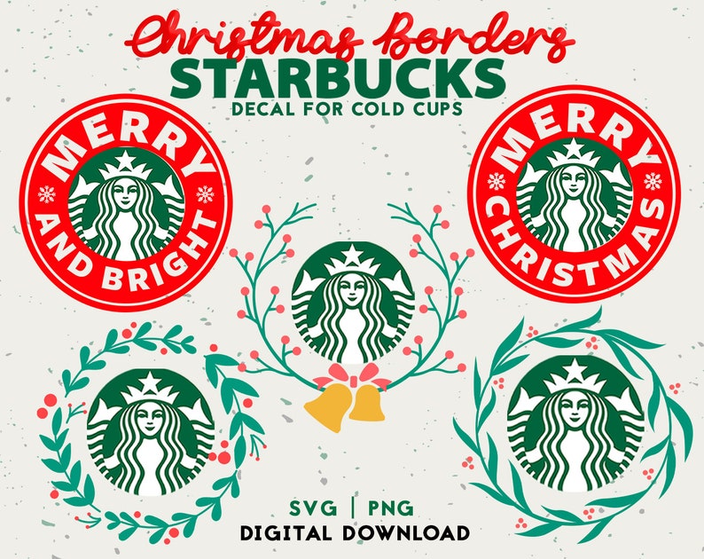 Download Christmas Starbucks Cup Svg Starbucks Cup Borders Svg | Etsy
