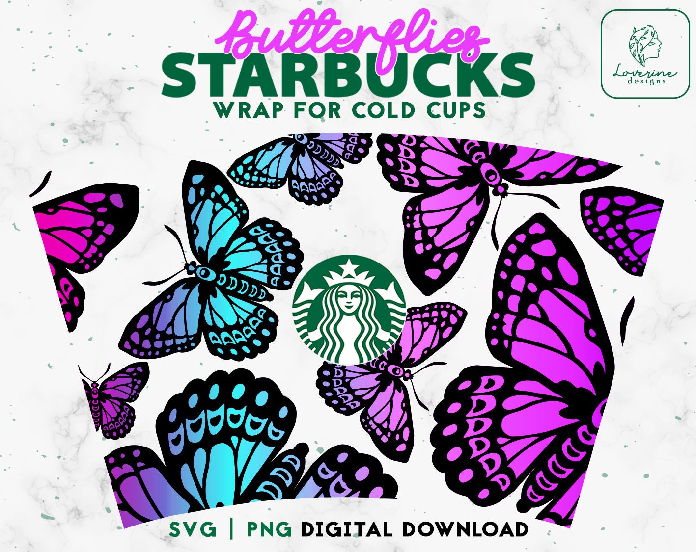 Download Butterfly SVG Starbucks Cup SVG Layered Butterfly ...