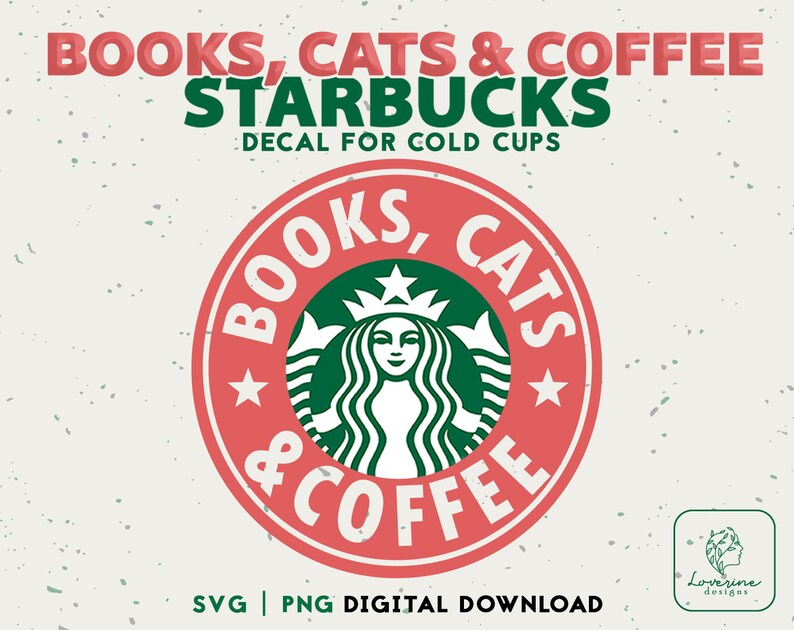 Download Cat Mom Starbucks Cold Cup Svg Digital Download Cats Books Cup Svg Caffeine Queen Starbucks Personalized Cup Starbucks Coffee Clip Art Art Collectibles