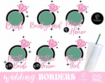 Wedding SVG Bundle, Bride Venti Cup Decals (Digital Download)