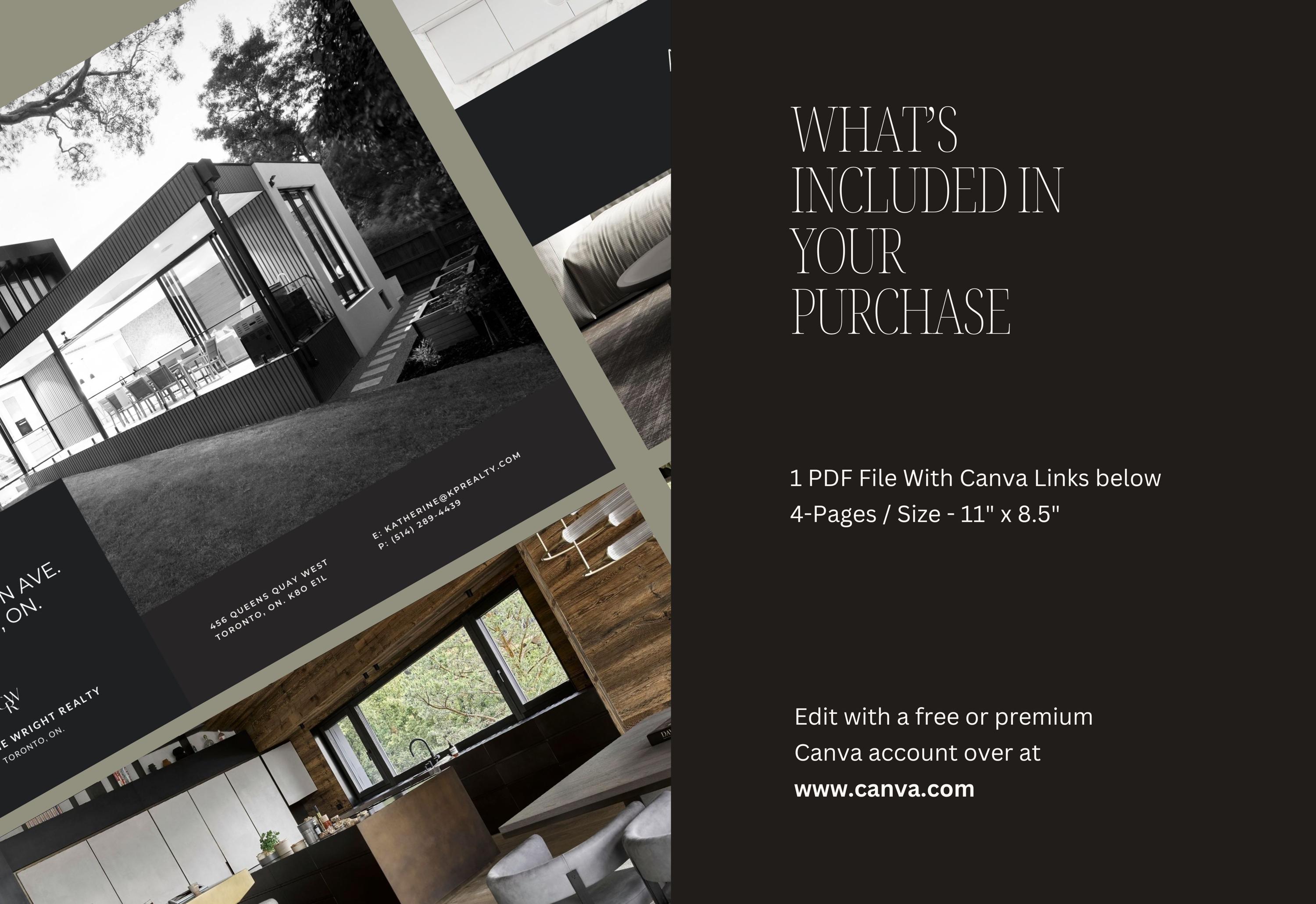 Real Estate Bi-fold Brochure | Canva Template | Real Estate Marketing ...
