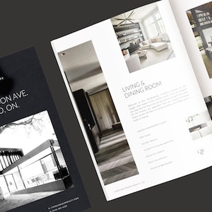Brochure luxe onroerend goed, vastgoedbrochure, te koop-folder, brochuresjabloon, opendeurdagbrochure, listingflyer, maatwerk, canva