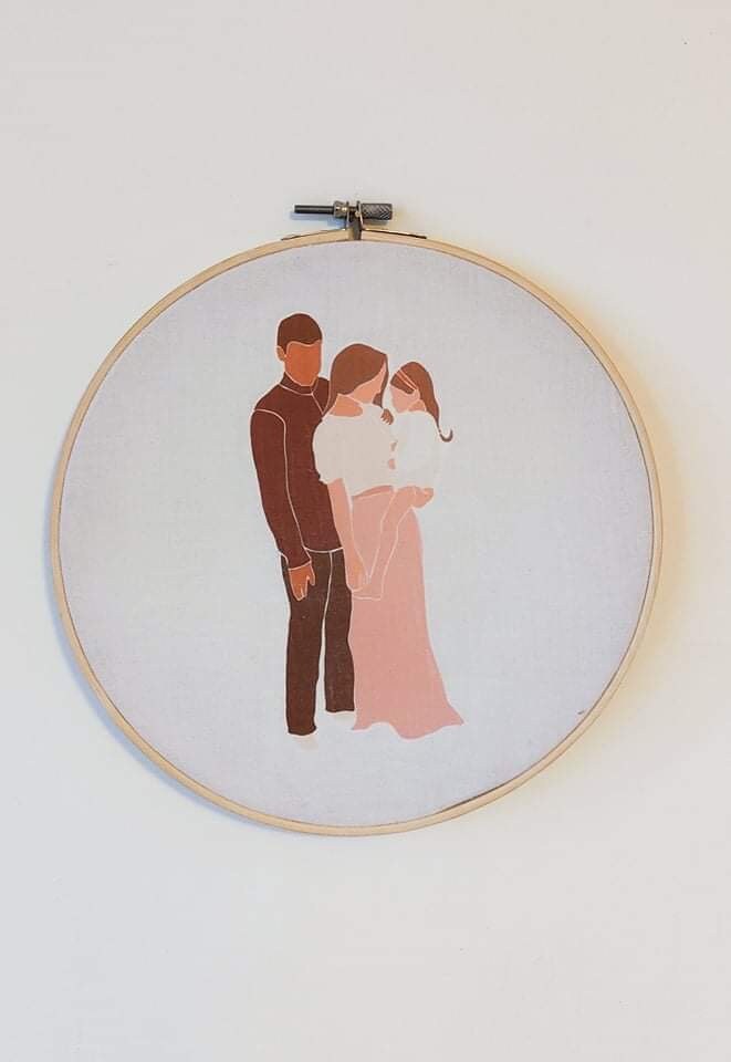 Décoration Murale Tambour à Broder Famille