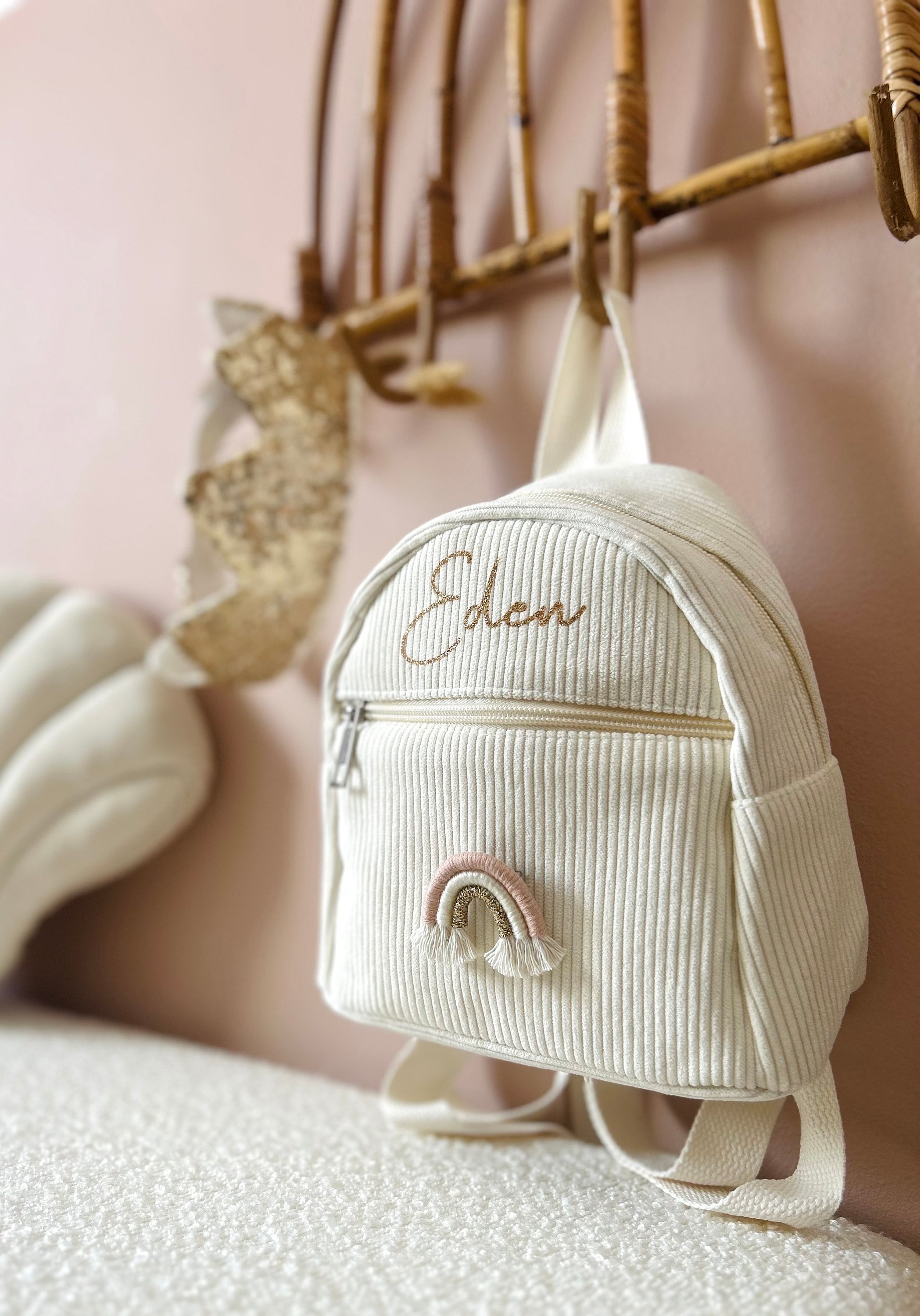Small velvet backpack hotsell