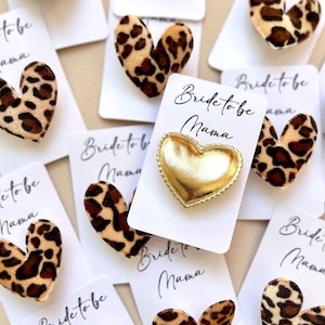 Velvet leopard heart brooch With Love and its personalized velvet pouch image 7