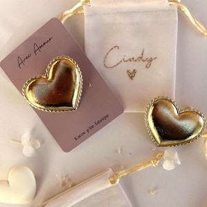 Broche cœur avec Amour et son pochon en velours personnalisé zdjęcie 2