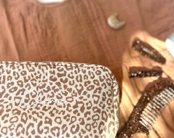 Personalized Leopard toiletry bag