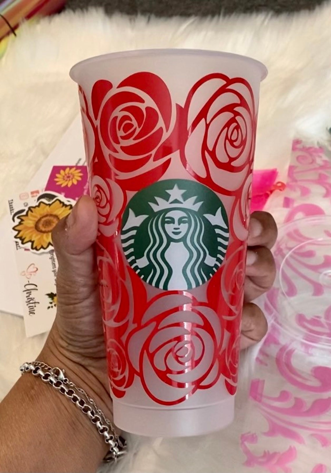 Rose Starbucks Cup Etsy