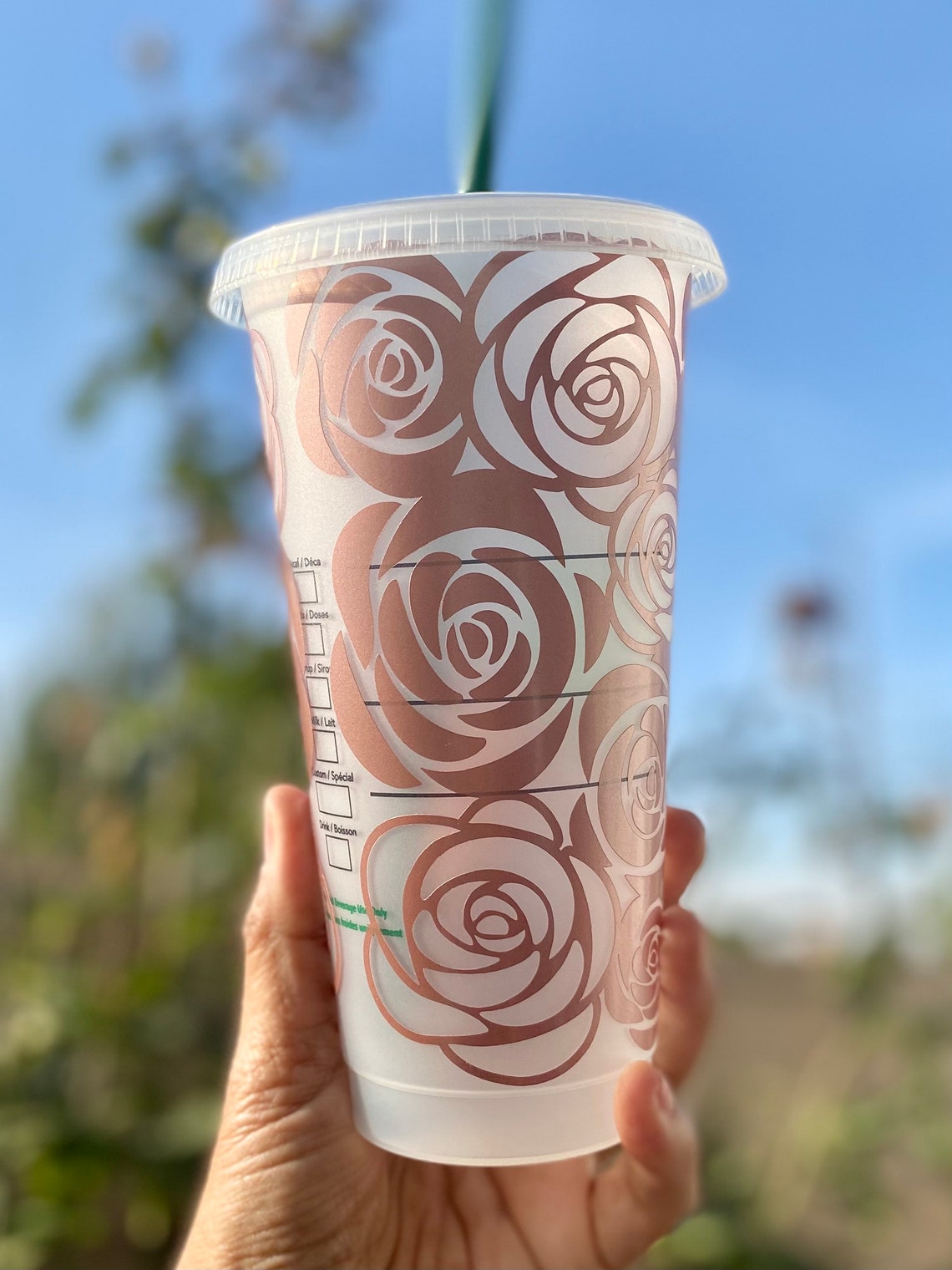 Rose Starbucks Cup Etsy