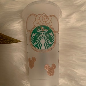 Minnie Mouse inspiriert Starbucks Becher, Minnie, Mickey Starbucks Tasse Rose Gold, Glitzer 24oz, Valentinstag Tasse, Starbucks Kaffeetasse