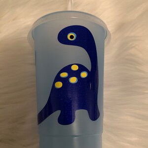 Kids dinosaur color changing cups blue