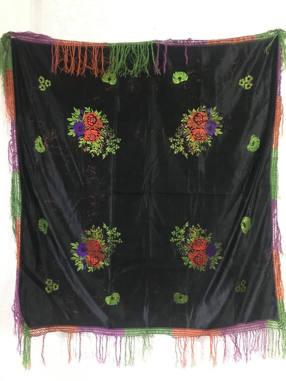 antique silk scarf before 1917, beautiful silk sca