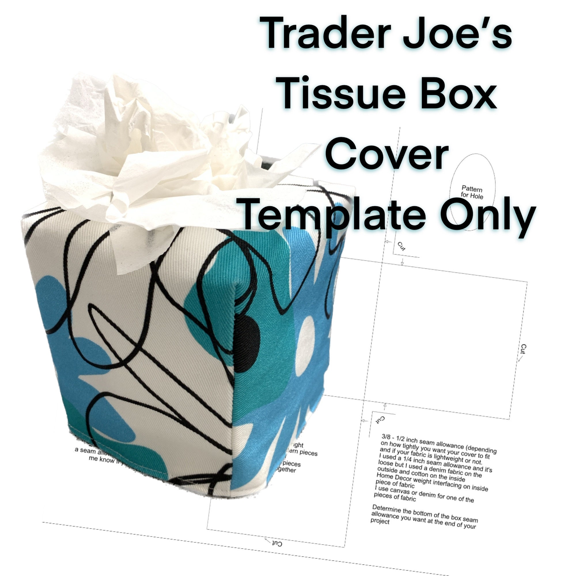 Tissue Box Cover Sewing Template | Instant Download Printable | Trader ...