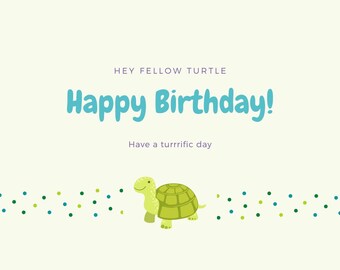 Carte d’anniversaire de tortue