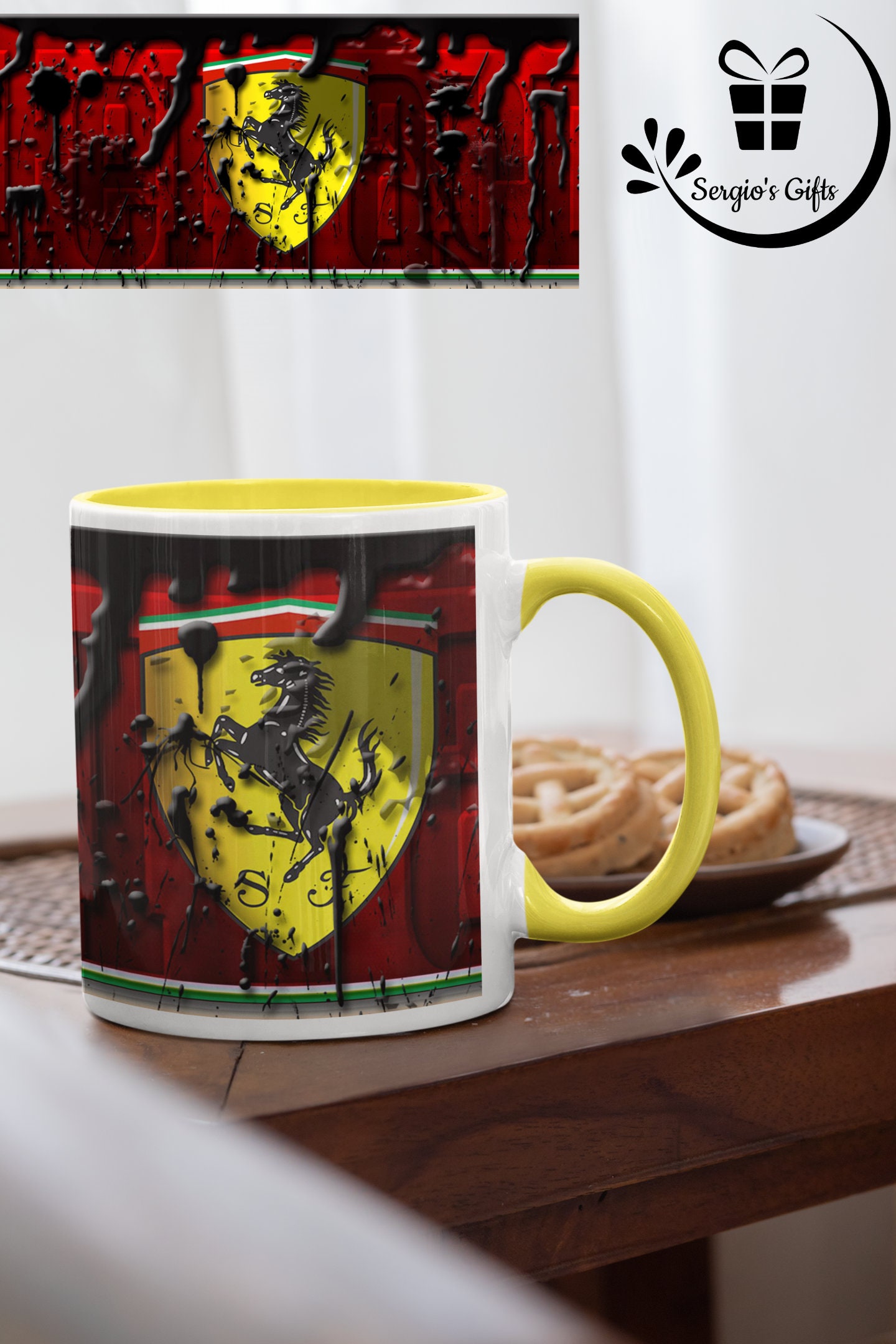 Red Ferrari Picture Themed Personalised Mug Cup Birthday Christmas Gift 