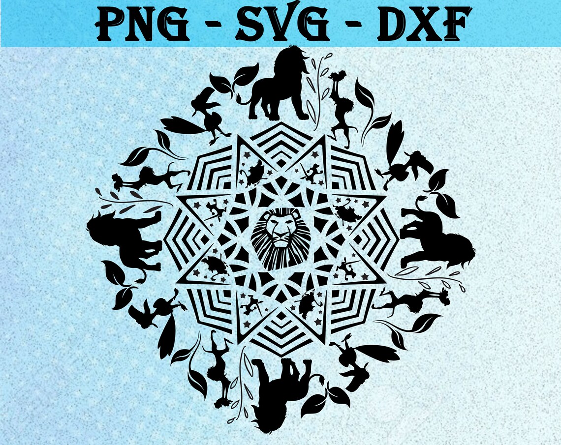 The Lion King: mandala svg dxf png The Lion King file | Etsy
