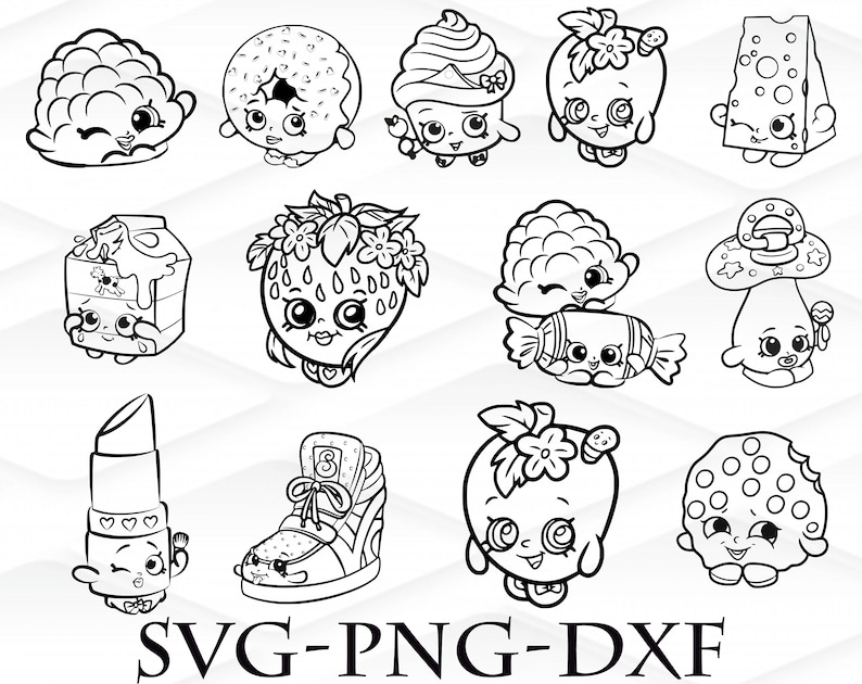 Download Shopkins bundle outline svg png dxf Shopkins svg png dxf ...