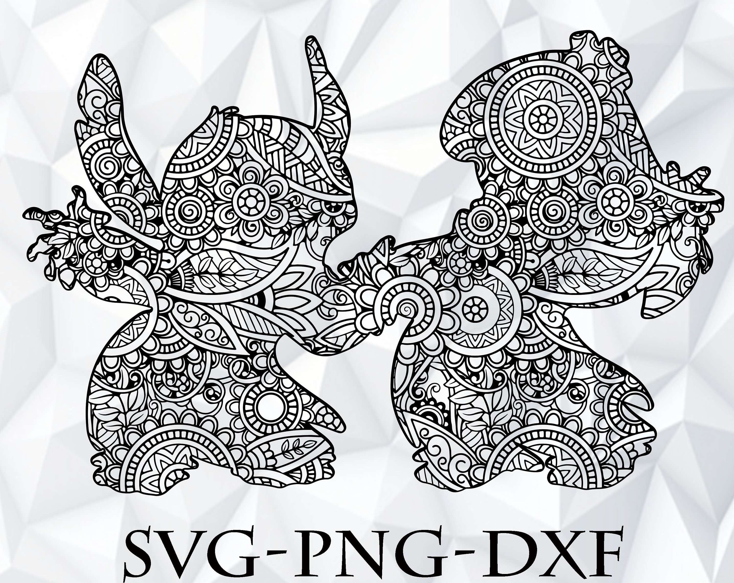 Download Stitch Mandala svg png dxf Lilo and Stitch svg png dxf | Etsy