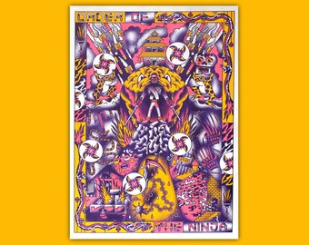 NINJAORDEN / Risoprint A3 / 29,7 cm x 42 cm / liten bit