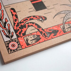 BOBBER / Risoprint / Kvadratiskt format / 29,7 cm x 29,7 cm / Samtida grafik / Litet verk bild 5