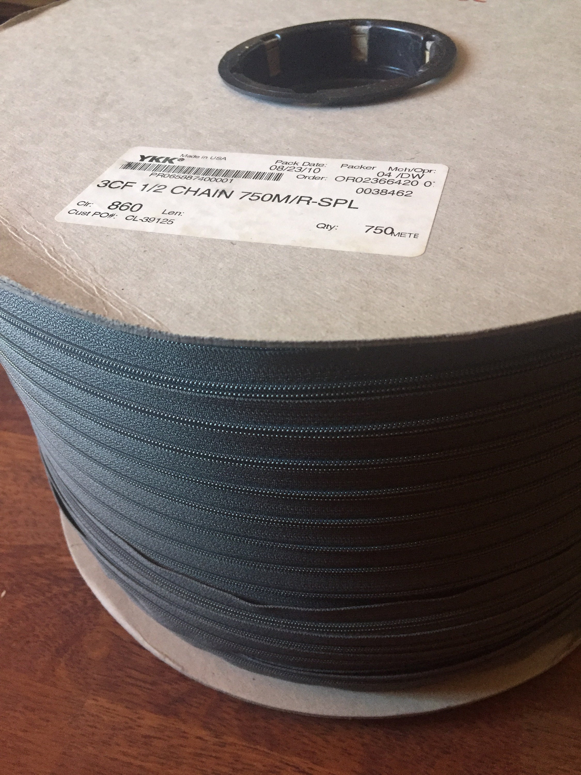YKK Continuous Roll Zipper Tape 3CF 1/2 Chain 750 Metres Taupe Colour