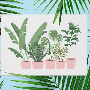 Plants, cross stitch pattern, pdf only