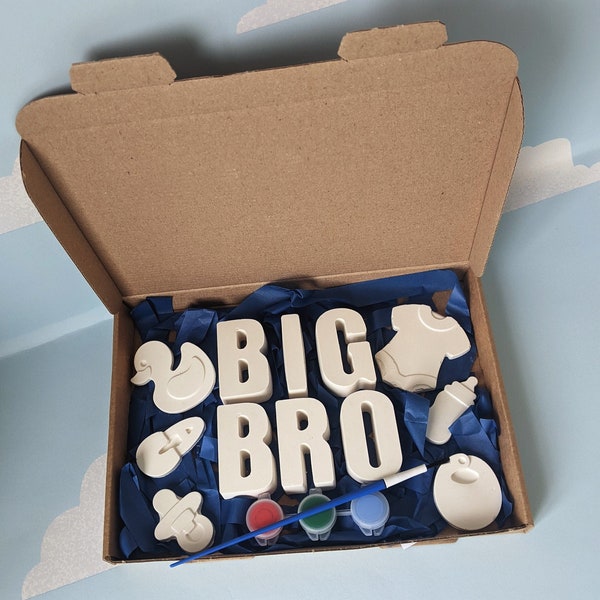 New Big Brother craft kit, new sibling announcement, paint your own, kid's craft activities, children's craft box, rainy day activity