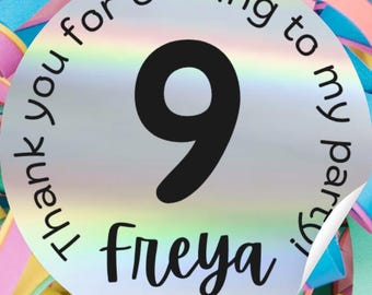 Personalised Round Birthday Stickers: Custom Name & Age Party Favors (2" Round)