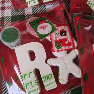 Personalised Christmas stocking fillers, Christmas Eve box activities, Christmas party bag favours, paint your own, christmas initial, image 9