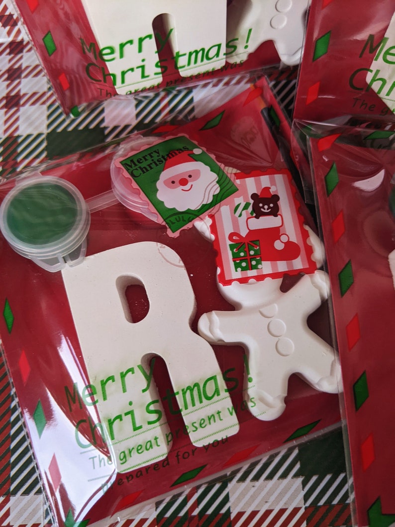 Personalised Christmas stocking fillers, Christmas Eve box activities, Christmas party bag favours, paint your own, christmas initial, image 9