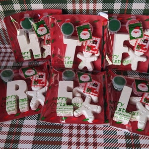 Personalised Christmas stocking fillers, Christmas Eve box activities, Christmas party bag favours, paint your own, christmas initial, image 2
