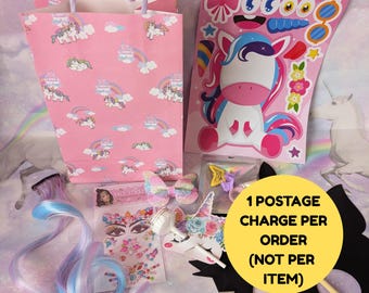 Unicorn Birthday Party Favour Bags: Pre-Filled Party Bag Set