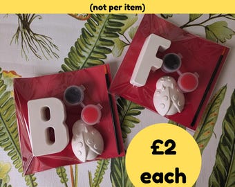 Personalised Ladybird Initial Paint Craft Kit: Kids Party Bag Favour