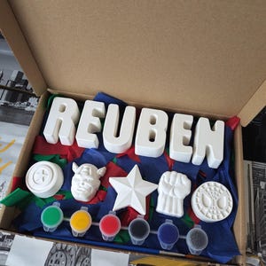 Superhero Personalised Craft Box: Paint Your Own Name, Kid's Activity