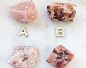 Polished Pink Carnelian Flower Agate Freeform