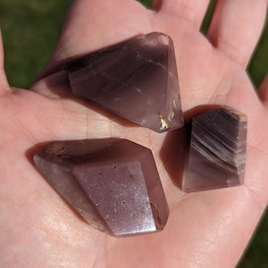 Brazilian Polished Pink Lithium Included Quartz Mini Crystal Freeforms