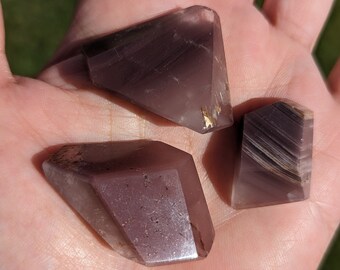 Brazilian Polished Pink Lithium Included Quartz Mini Crystal Freeforms