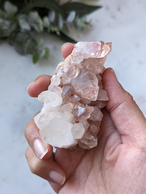 希少【2石Set】ヒマラヤ ピンクサマディクォーツクラスター 希少価値の高いヒマラヤ水晶！送料無料 希少 最高級 マニカラン ピンク