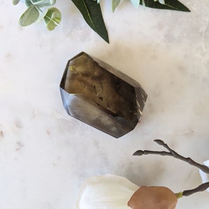 Dark Smoky Quartz Crystal | Faceted Smoky Quartz Free Form #2 | Crystal Freeform
