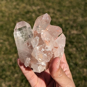 Pink Himalayan Quartz #3 | Pink Samadhi Quartz Cluster | High Altitude Quartz | Himalayan Crystal | Himalayan Quartz Pink