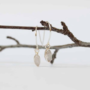 Moonstone Earrings , Silver Moonstone Dangle Earrings , Bridal Earrings image 4