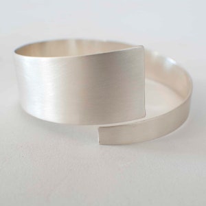 Silver Wrap Bracelet Ring Set , Adjustable Thumb Ring and Bangle Bracelet Set , Wrap Ring Arm Cuff Set image 9