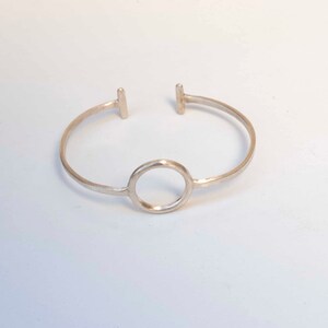 Mens Silver Cuff Bracelet , Adjustable Cuff Bangle Bracelet , Geometric Open Cuff Bracelet image 3