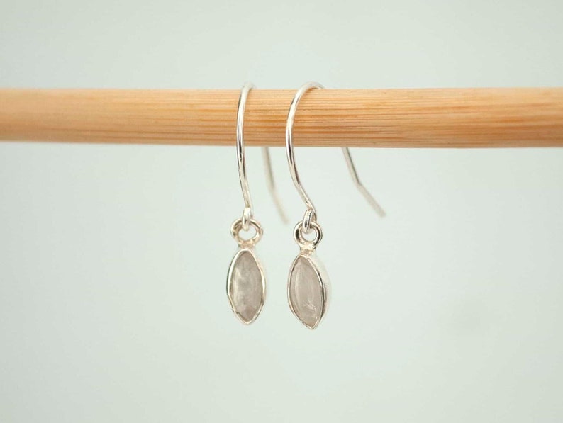 Moonstone Earrings , Silver Moonstone Dangle Earrings , Bridal Earrings image 1